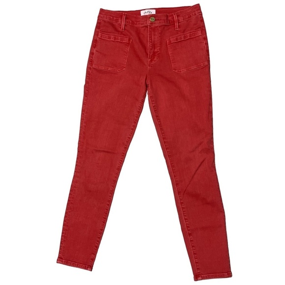 Frame Denim Le Bardot High Rise Skinny Ankle Jeans in Cherry Size 28 - Picture 5 of 14